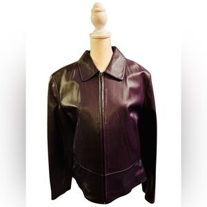 Vintage Wilsons Leather Eggplant Purple Leather Jacket Large